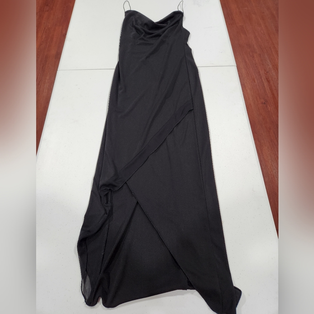 Y2k Windsor Black Asymmetrical Dress Strappy Low Back